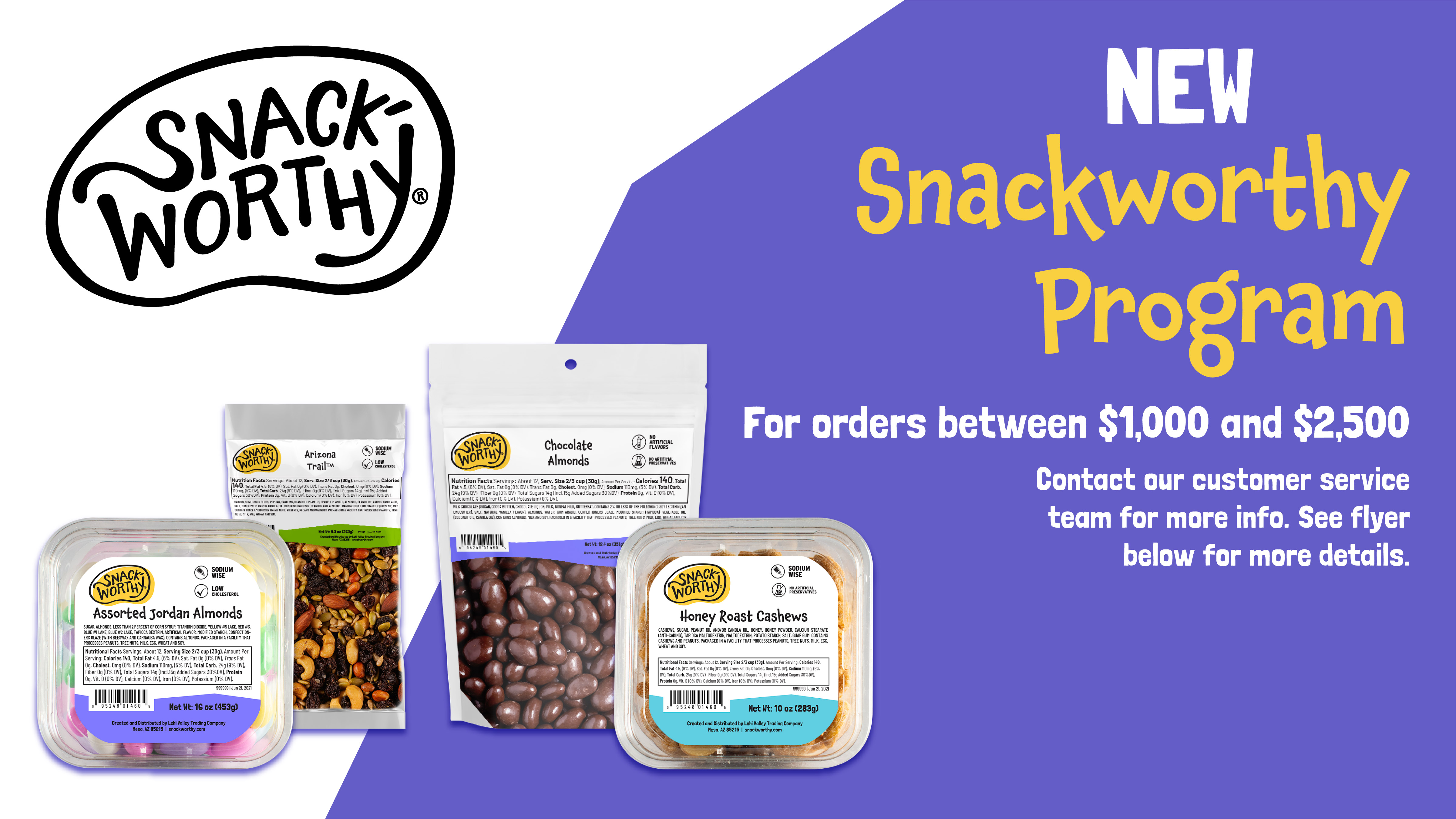 Snackworthy program snack wholesaler