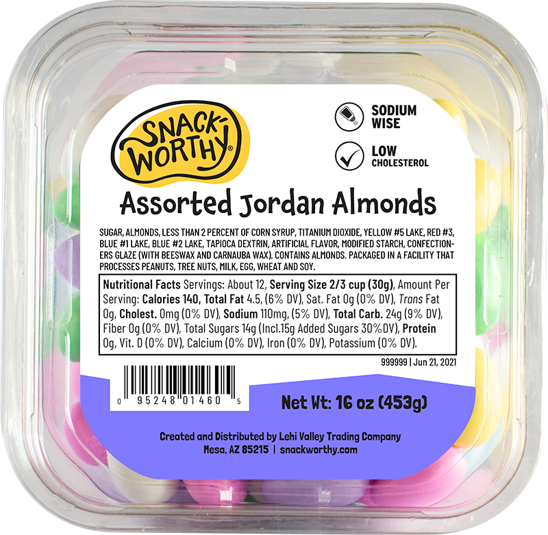 Snackworthy jordan almonds candy wholesalers usa