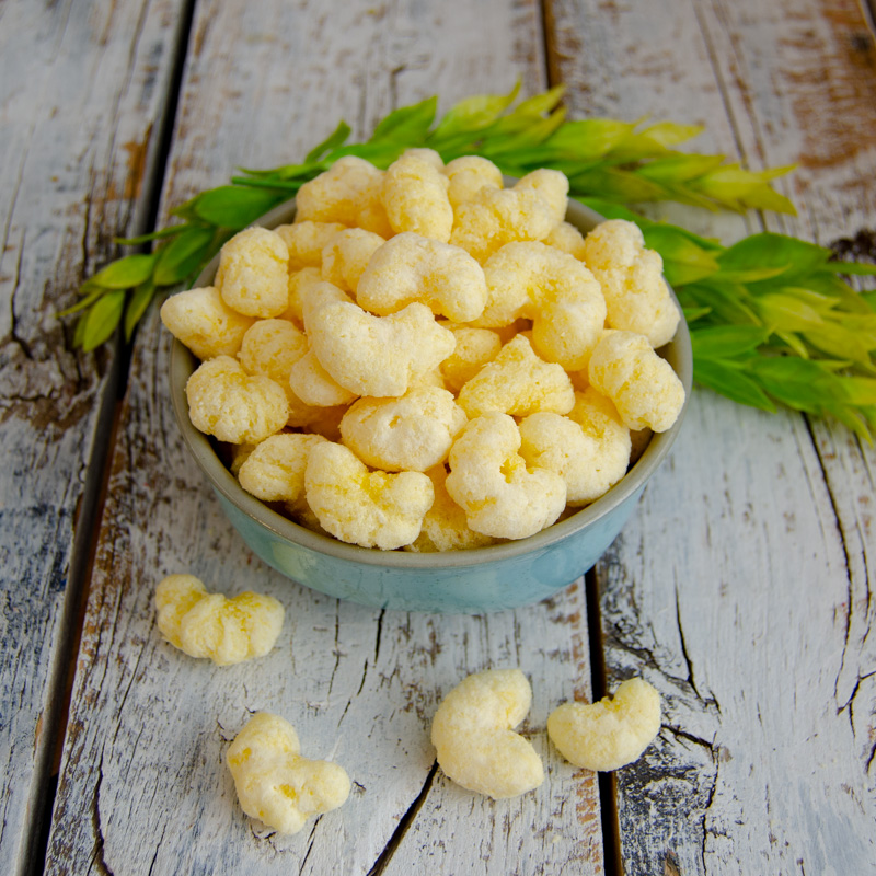 white cheddar puff corn